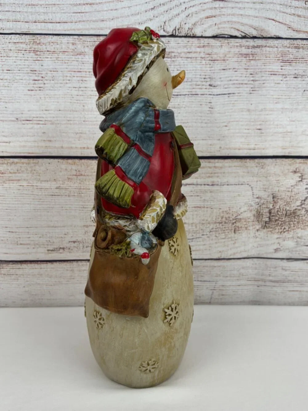 TII Collections Snowman with Presents Figurine Resin Holiday Folk Art